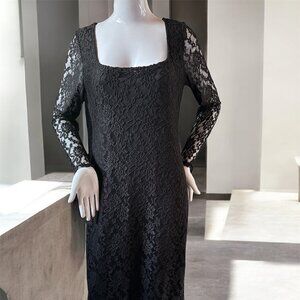 🖤 Bebe Black Lace Long Sleeve Dress – Size M (NWT) 🖤